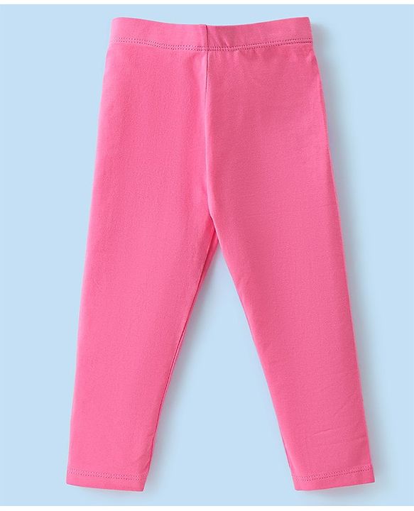 Babyhug Cotton Lycra Knit Solid Color Stretchable Leggings Pack Of 5 - Multicolor