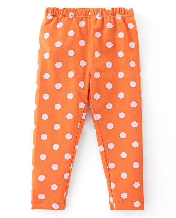 Babyhug Cotton Lycra Knit Full Length Stretchable Leggings Floral Print Pack Of 3 - Multicolor