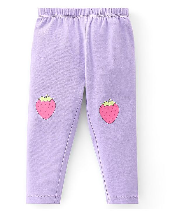 Babyhug Cotton Lycra Knit Full Length Floral & Polka Dots Printed Leggings Pack of 3 - Multicolor
