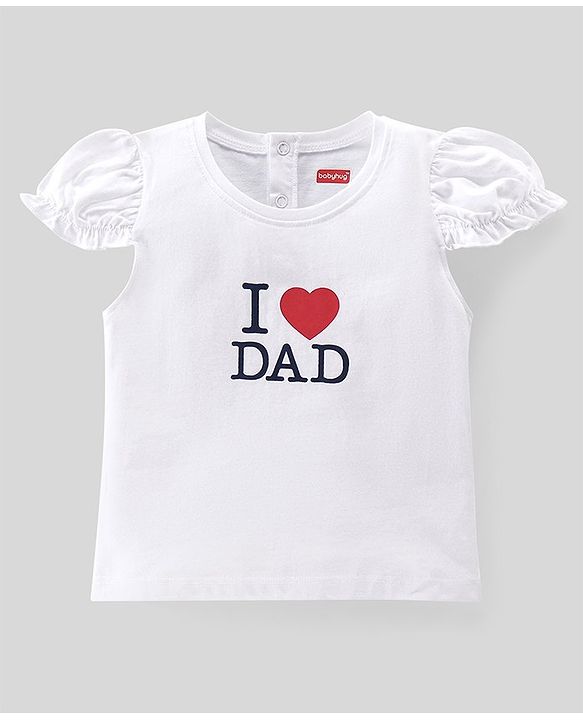 Babyhug 100% Cotton Knit Half Sleeves Text Print Top & Polka Dot Print Skirt-White & Red
