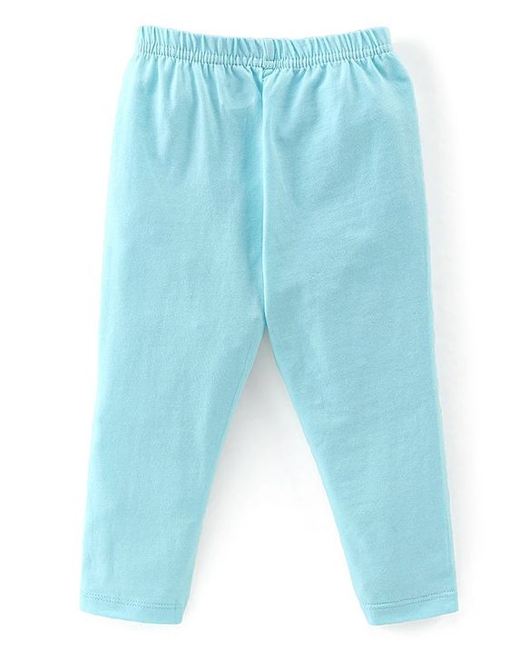 Babyhug Cotton Elastane Knit Full Length Solid Leggings Pack of 3 - Pink Green & Blue