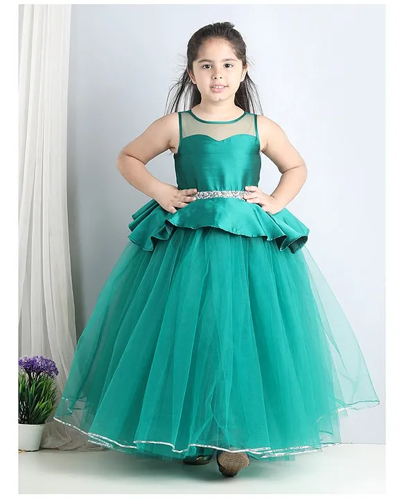 Buy Toy Balloon Kids Sleeveless Beads Embellished Tulle Layered High Low  Shimmer Party Dress Green for Girls (9-10Years) Online in India, Shop at  FirstCry.com - 15583141