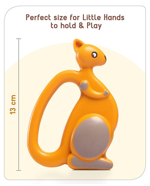 Babyhug Premium Elephant Shaped Baby Rattle  Blue | Lightweight & Engaging Toy | Safe, Non-Toxic | Improves Grasping & Sensory Skills | Gift for 3+ Months | BIS Certified