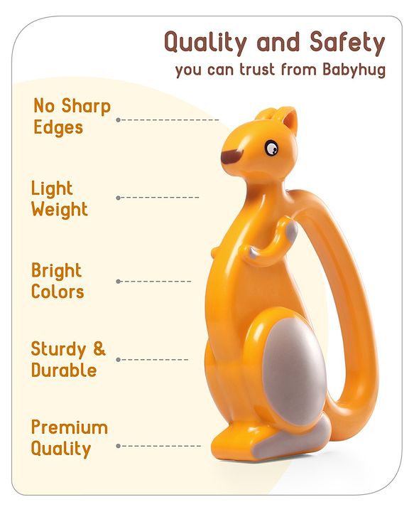 Babyhug Premium Elephant Shaped Baby Rattle  Blue | Lightweight & Engaging Toy | Safe, Non-Toxic | Improves Grasping & Sensory Skills | Gift for 3+ Months | BIS Certified