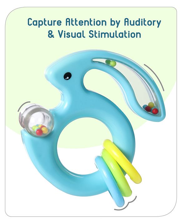 Babyhug Rabbit Shape Rattle - Blue