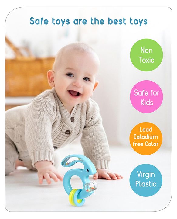 Babyhug Rabbit Shape Rattle - Blue