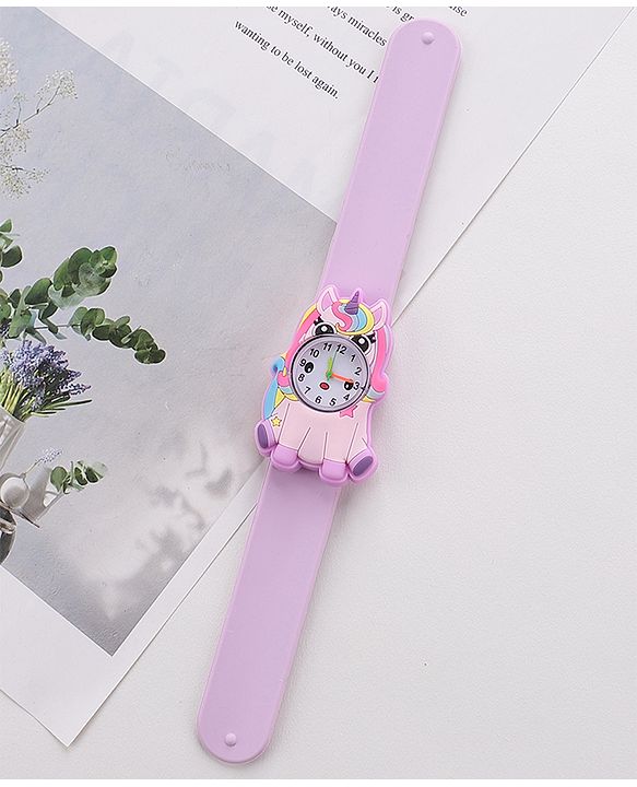 Babyhug  Free Size Unicorn Design Analog Watch - Light Purple