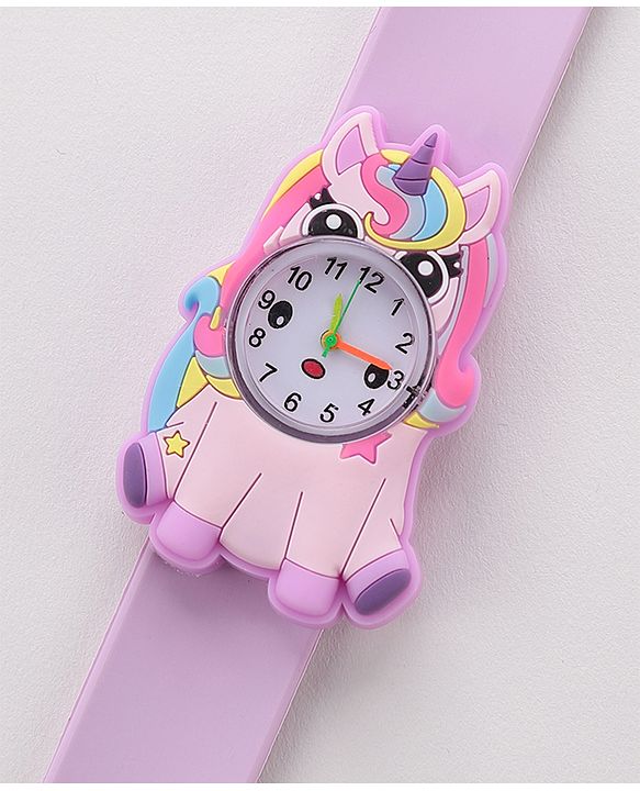 Babyhug  Free Size Unicorn Design Analog Watch - Light Purple