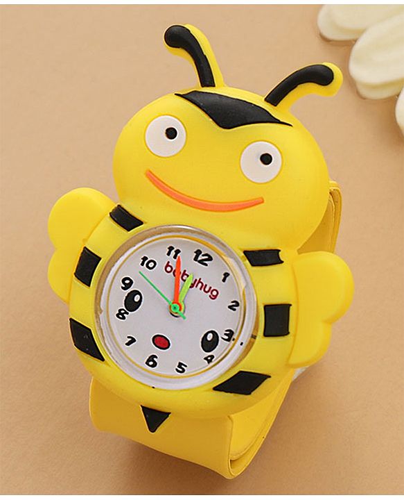 Babyhug Free Size Honey Bee Shaped Analog Watch - Yellow