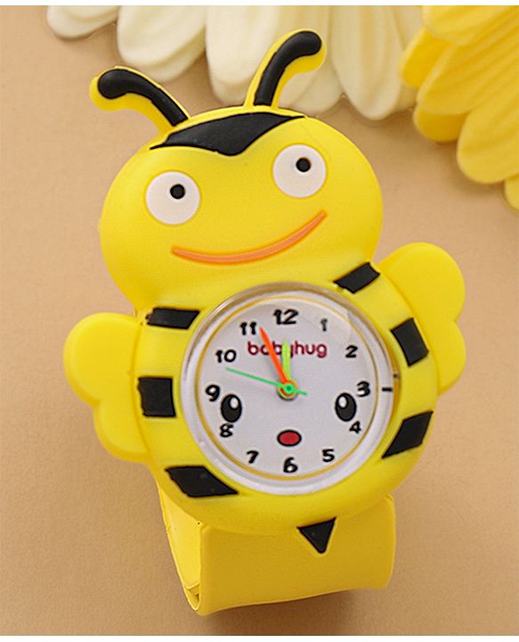 Babyhug Free Size Honey Bee Shaped Analog Watch - Yellow