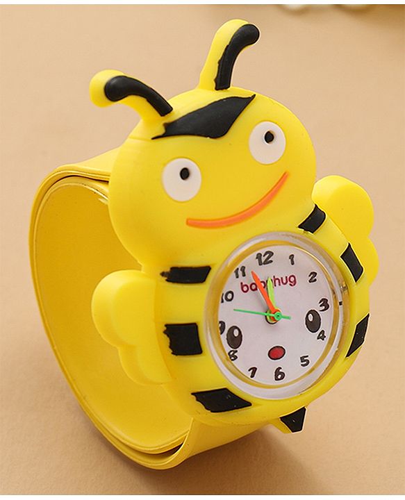 Babyhug Free Size Honey Bee Shaped Analog Watch - Yellow
