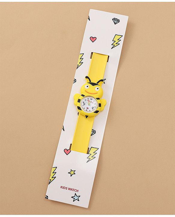 Babyhug Free Size Honey Bee Shaped Analog Watch - Yellow