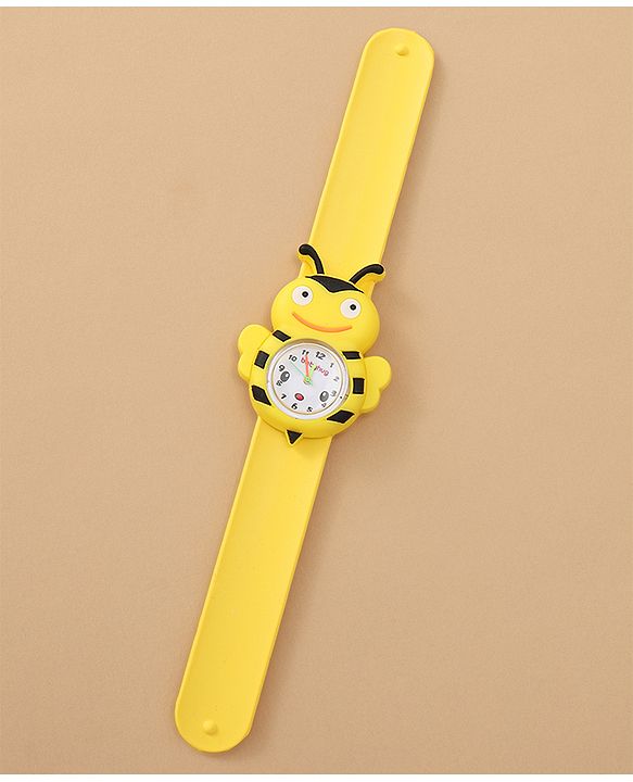 Babyhug Free Size Honey Bee Shaped Analog Watch - Yellow