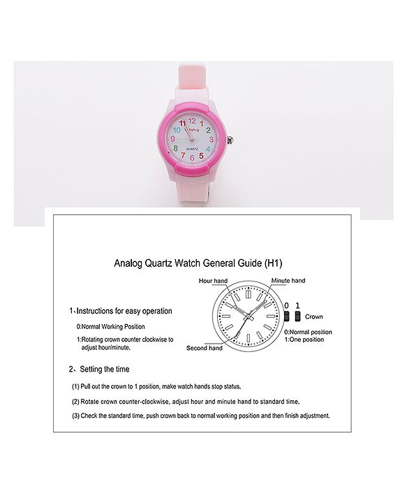 Babyhug Free Size Analog Quartz Watch - Pink