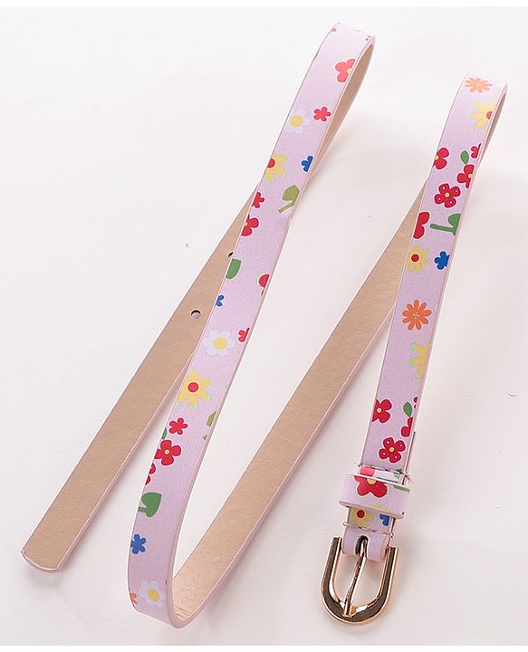 Babyhug Free Size Belt with Floral Print - Beige