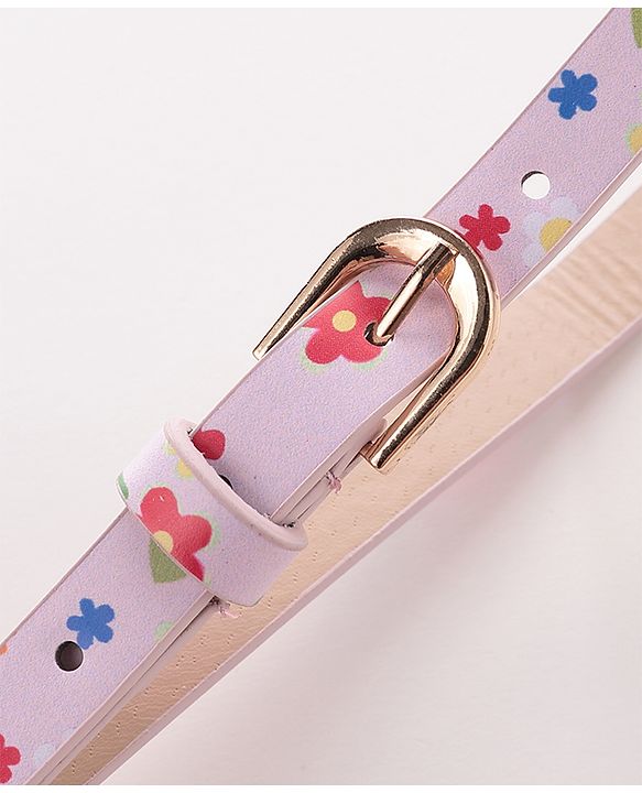 Babyhug Free Size Belt with Floral Print - Beige