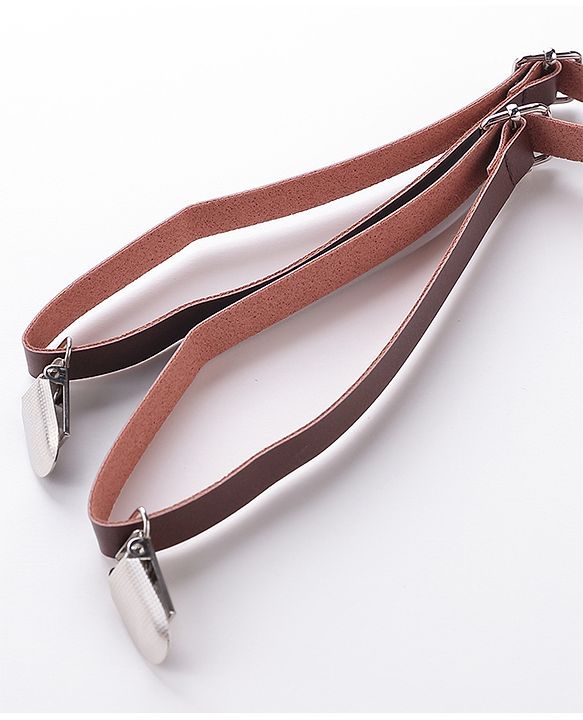 Babyhug Free Size Checked Bow and Suspender Set - Blue & Brown