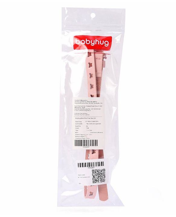 Babyhug Butterfly Shaped Free Size Belt - Pink