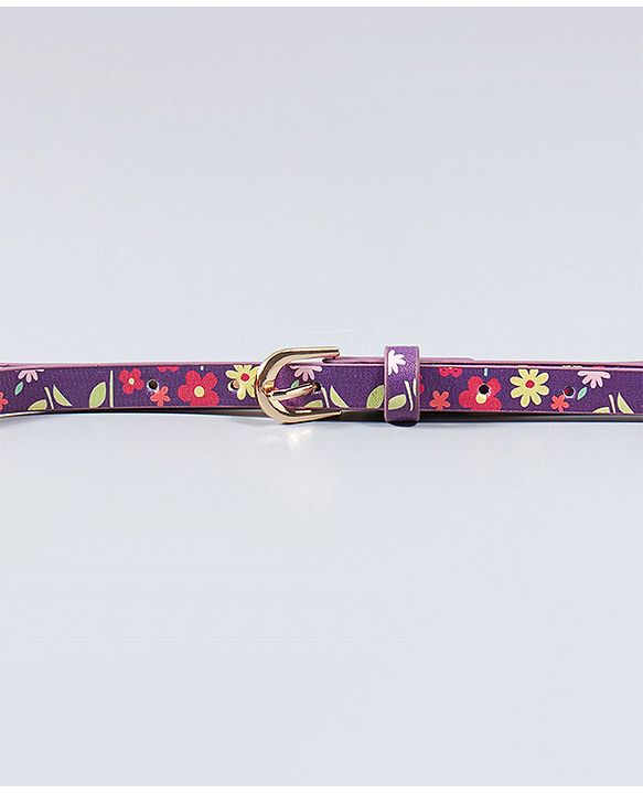 Babyhug Free Size Belt with Floral Print - Purple