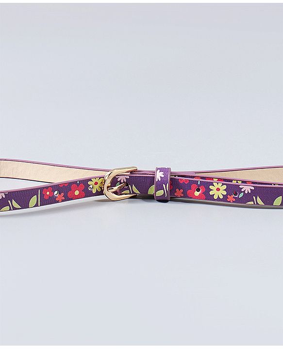 Babyhug Free Size Belt with Floral Print - Purple