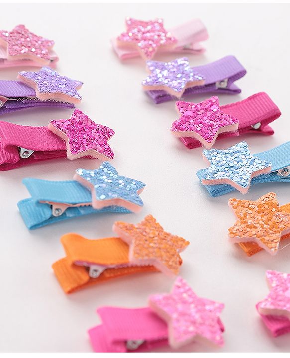 Babyhug Free Size Hair Pins and Clips Pack of 12 - Multicolor
