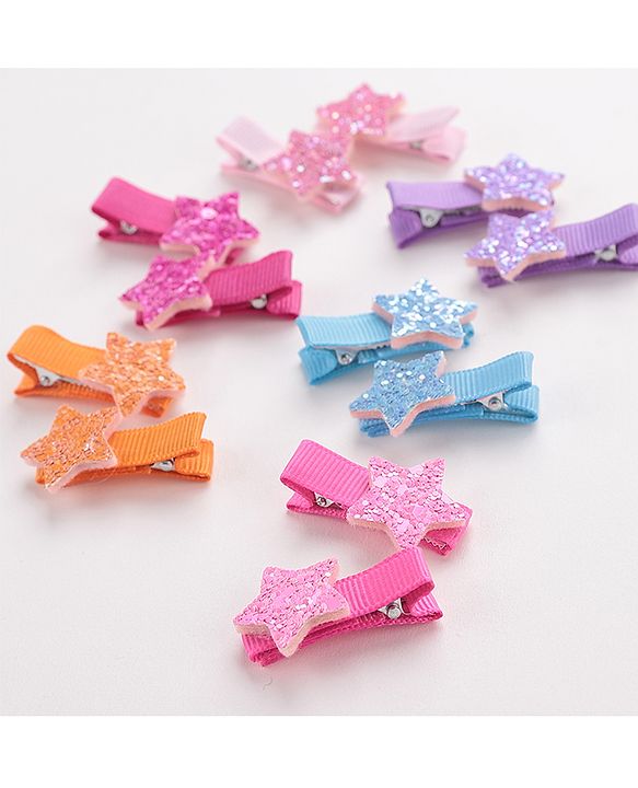 Babyhug Free Size Hair Pins and Clips Pack of 12 - Multicolor