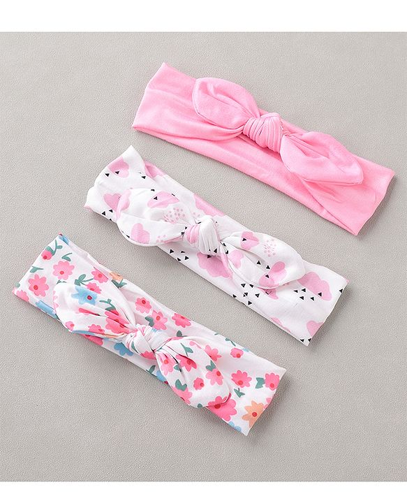 Babyhug Headbands with Bow Applique Pack of 3 - Multicolor