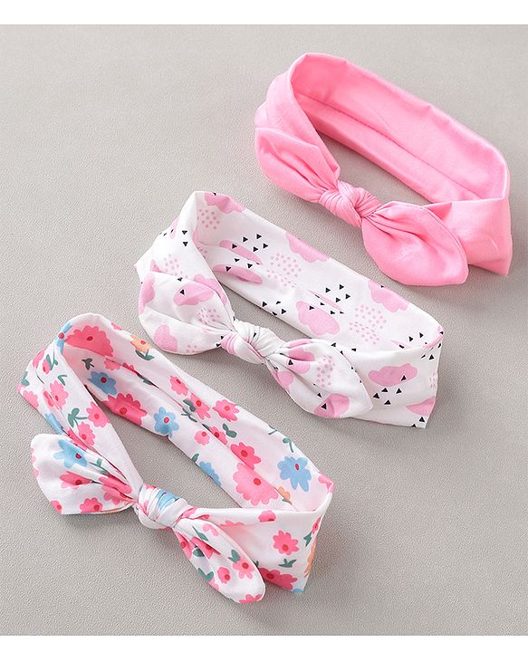 Babyhug Headbands with Bow Applique Pack of 3 - Multicolor