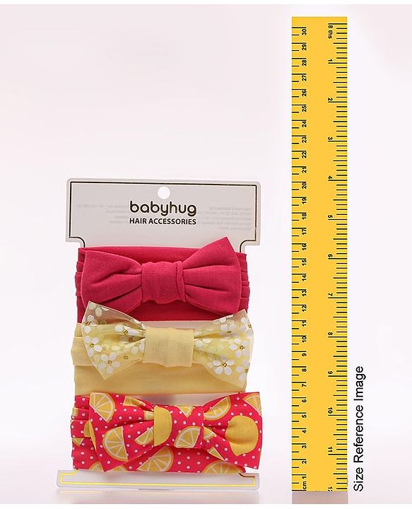 Babyhug Free Size Headbands With Bow Applique Pack of 3- Multicolor