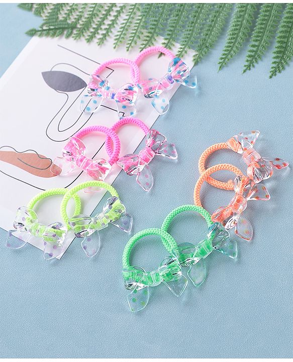 Babyhug Rubber Bands & Scrunchies Sets  Pack of 10 - Multicolour
