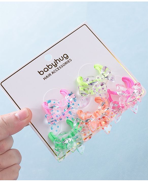 Babyhug Rubber Bands & Scrunchies Sets  Pack of 10 - Multicolour