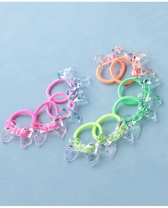 Babyhug Rubber Bands & Scrunchies Sets  Pack of 10 - Multicolour