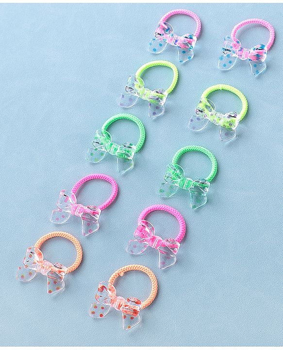 Babyhug Rubber Bands & Scrunchies Sets  Pack of 10 - Multicolour