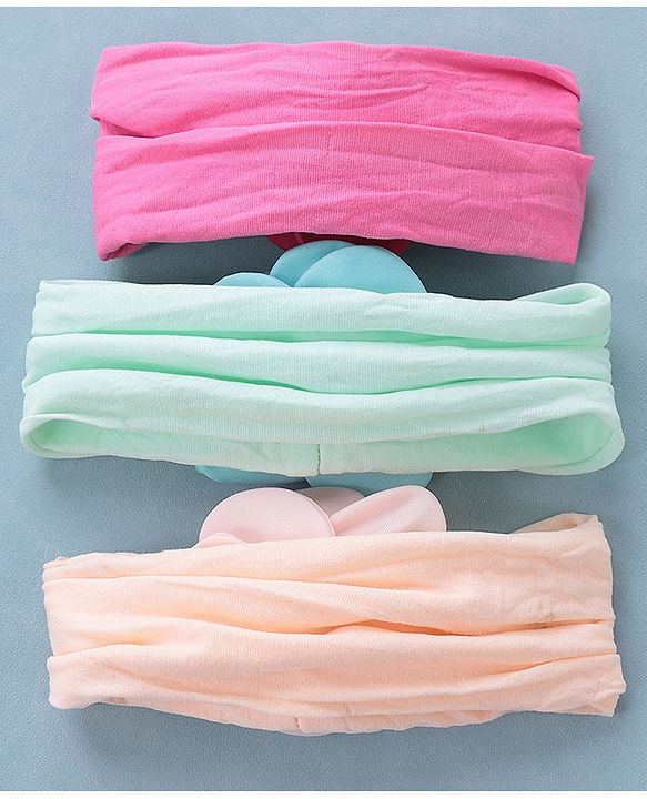 Babyhug Headbands with Floral Applique Pack of 3 - Multicolor