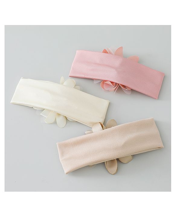 Babyhug Headbands with Floral Applique Pack of 3 - Multicolor