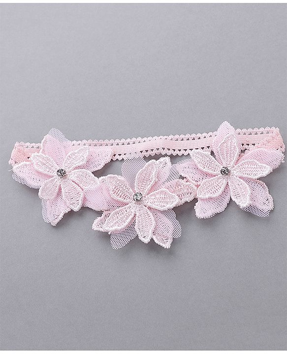 Babyhug Free Size Bow & Flower Headbands Pack of 3 - Pink