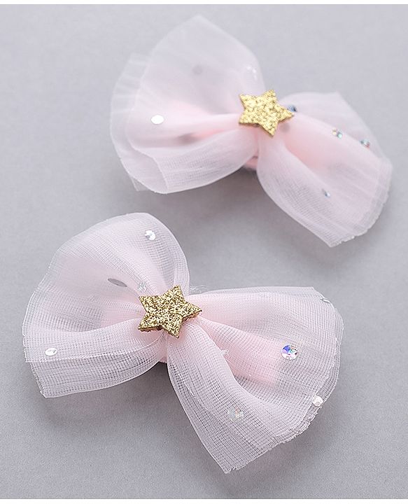 Babyhug Free Size Hair Accessories Combo Set of 3 with Bow Applque - Pink