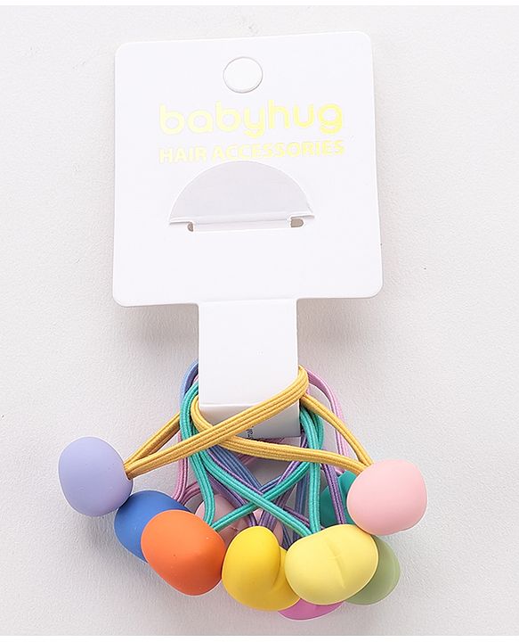Babyhug Rubber Bands & Scrunchies Sets Pack of 10 - Multicolour