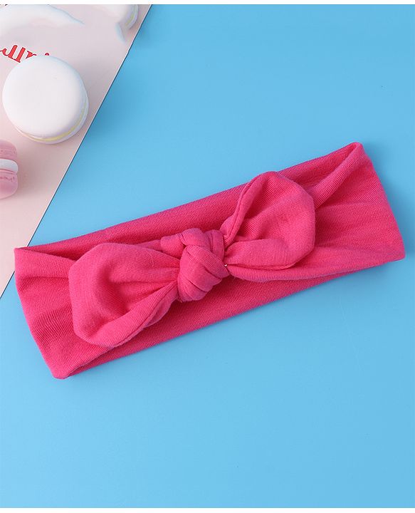 Babyhug Free Size Headbands With Bow Applique Pack of 3 - Pink & White