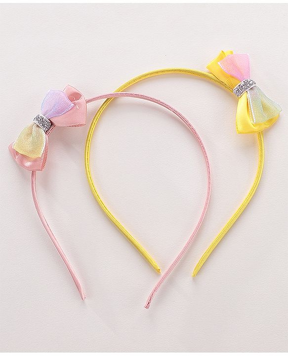 Babyhug Baby Hair Accessories Combo Set Free Size Pack of 2 - Pink & Yellow