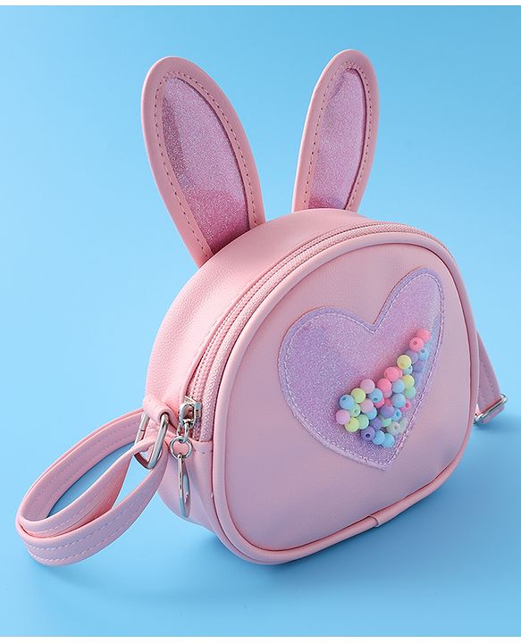 Babyhug Sling Bag with Bunny & Heart Applique - Pink