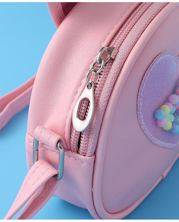Babyhug Sling Bag with Bunny & Heart Applique - Pink