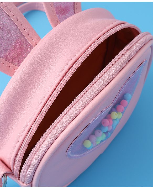 Babyhug Sling Bag with Bunny & Heart Applique - Pink