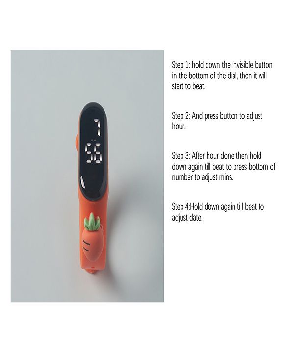 Babyhug Carrot Applique Digital Watch Free Size - Orange