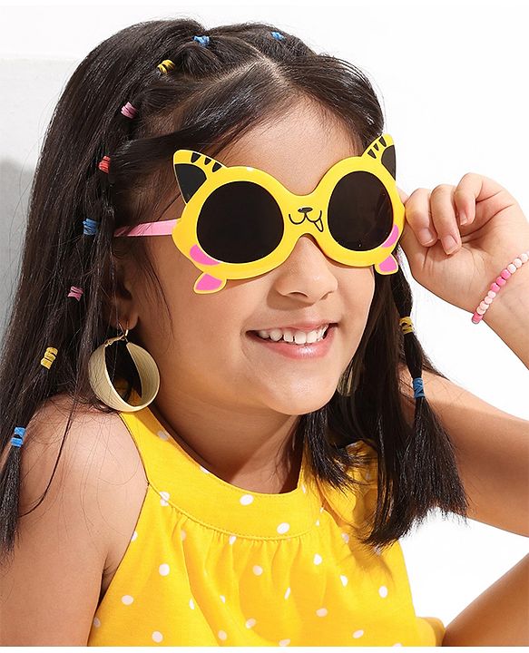 Babyhug Tiger Shape Sunglasses -Yellow