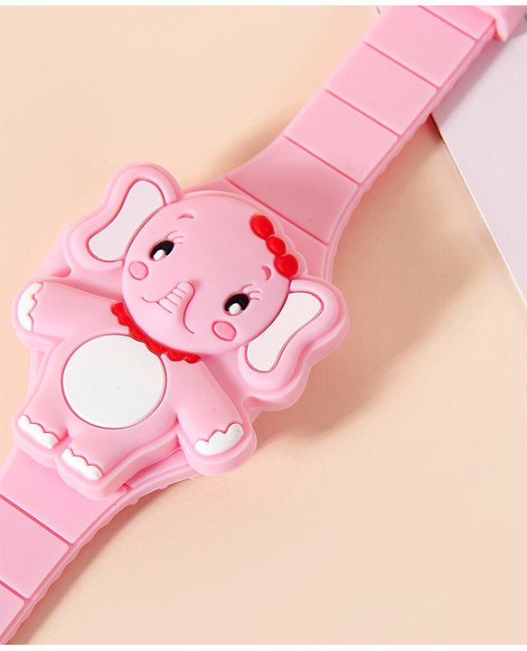Babyhug Free Size Elephant Design  Digital Watch - Pink