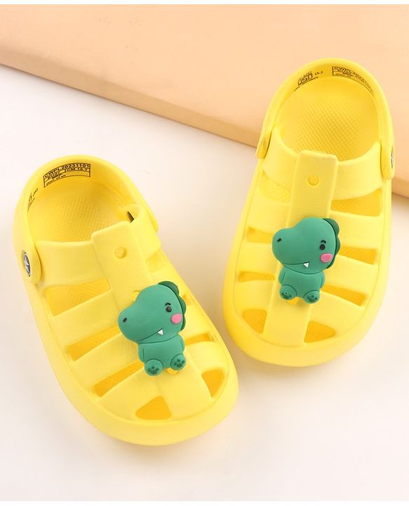 Cute Walk by Babyhug Clogs Dino Patch - Yellow