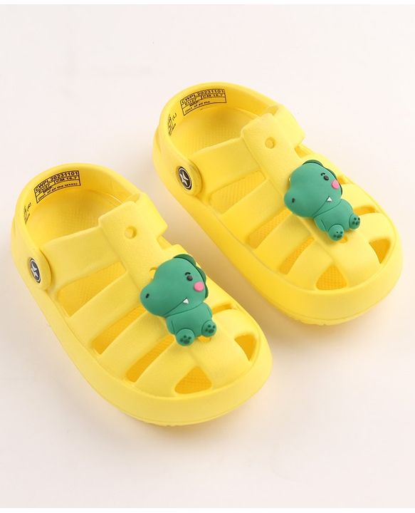 Cute Walk by Babyhug Clogs Dino Patch - Yellow