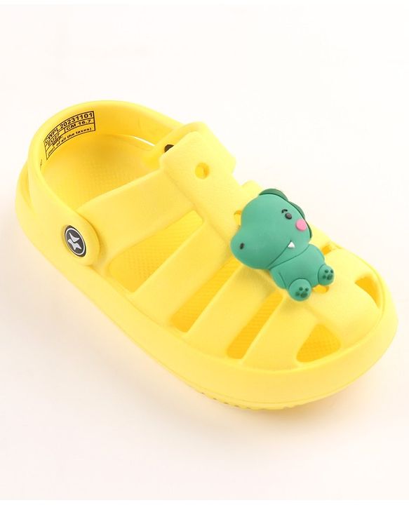 Cute Walk by Babyhug Clogs Dino Patch - Yellow