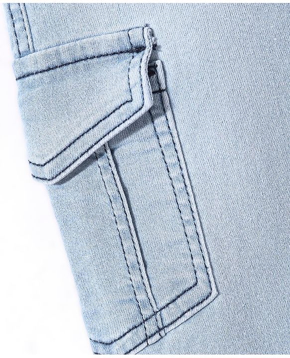 Babyhug Full Length Joggers with Stretch Solid Color - Blue